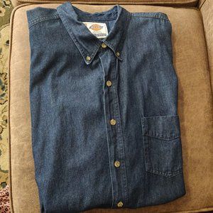 Men's Dickies Short Sleeve Denim Shirt 3XL Tall